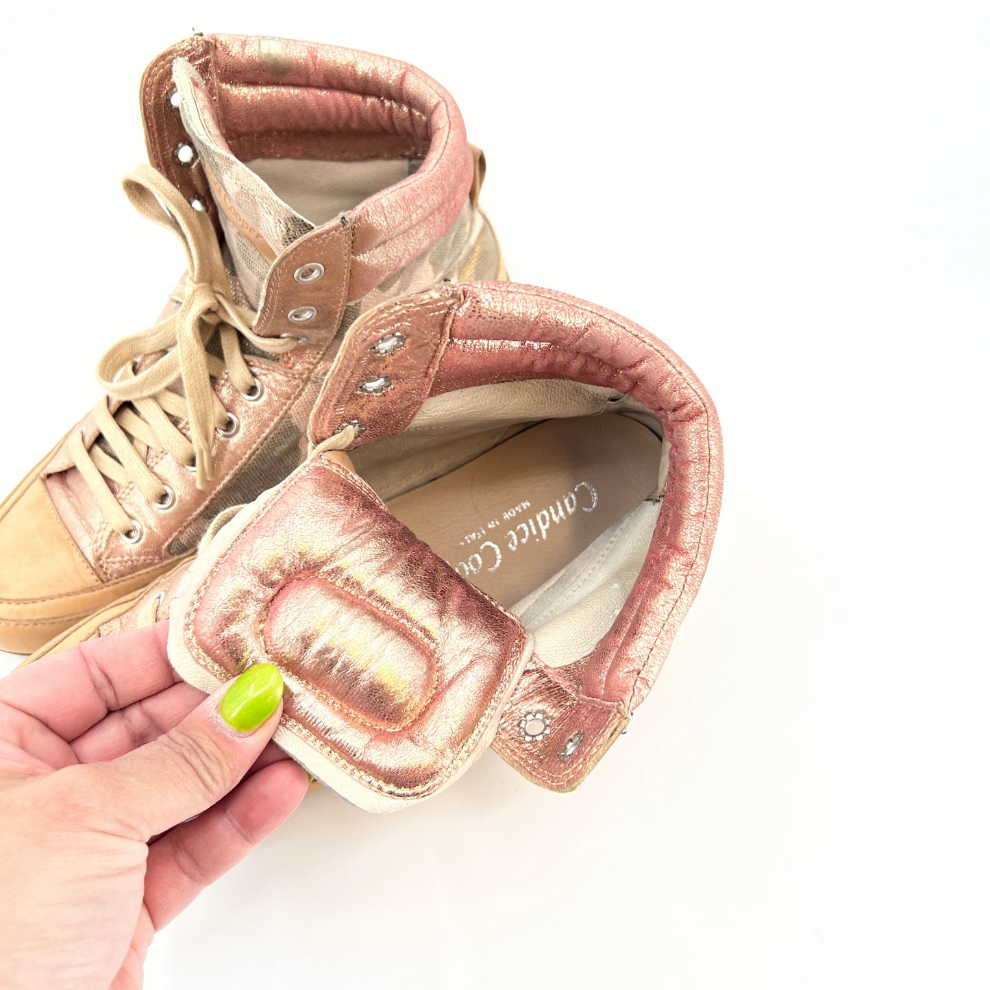 Candice Cooper Pink Cameo Leather Sneakers 38EU
