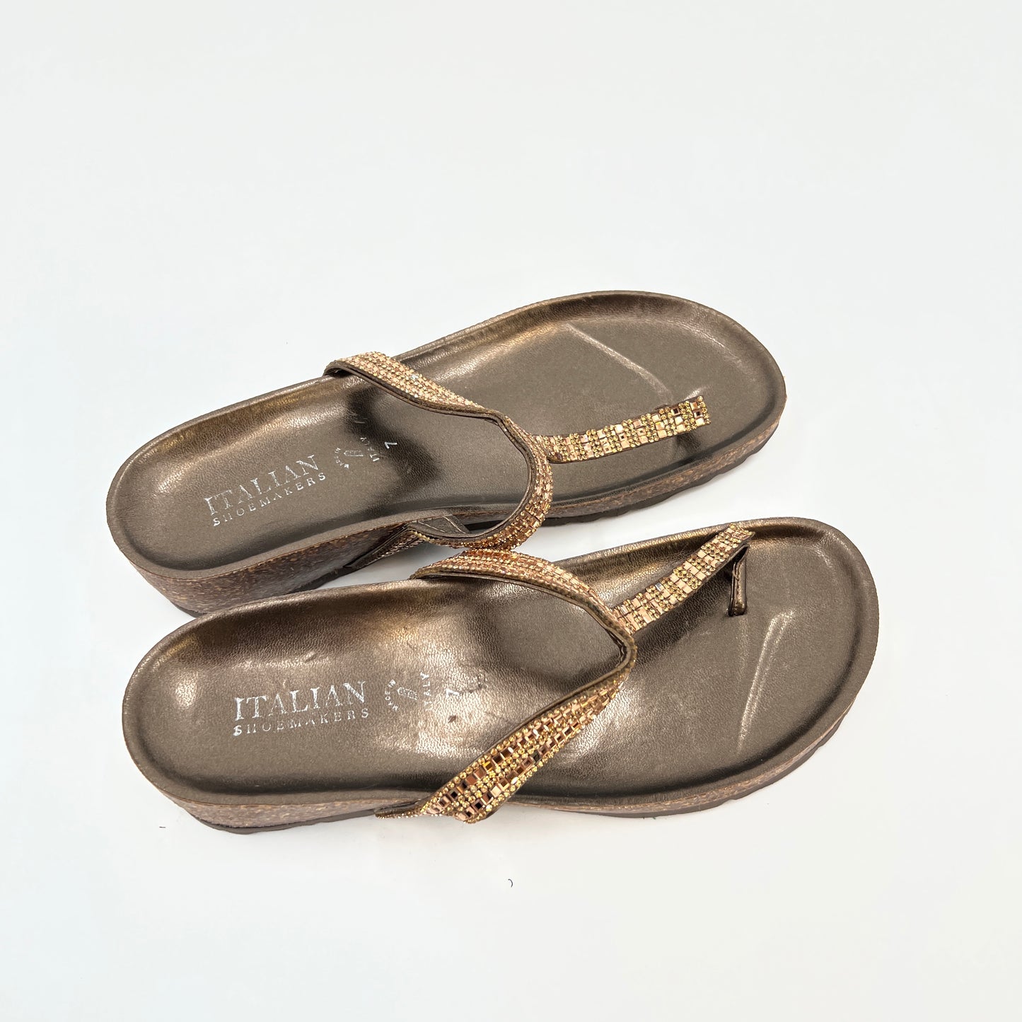 Italian Shoemakers Cork Embellished Sandals 7