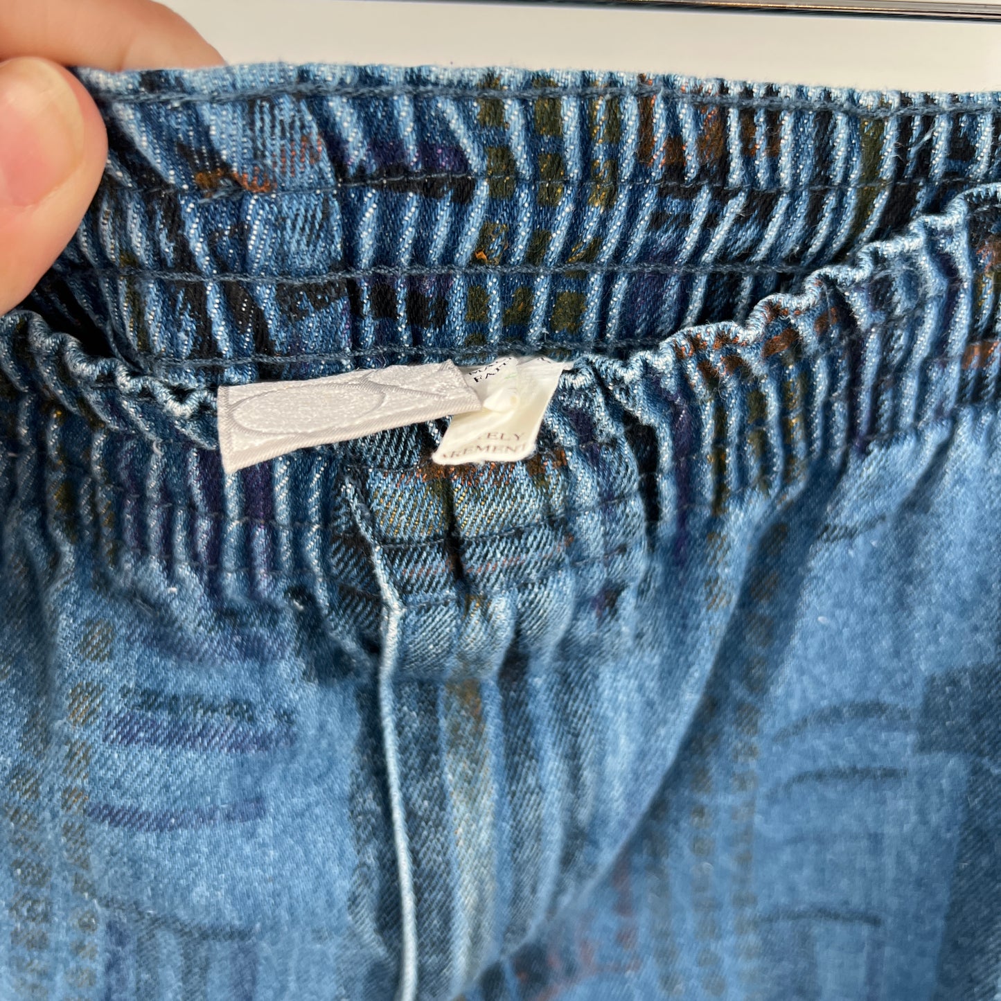 Vintage OP Elastic Waist Denim Pants