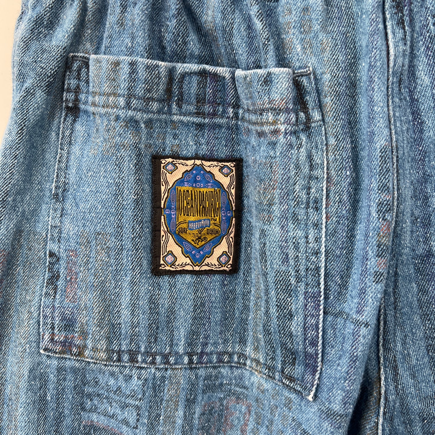 Vintage OP Elastic Waist Denim Pants