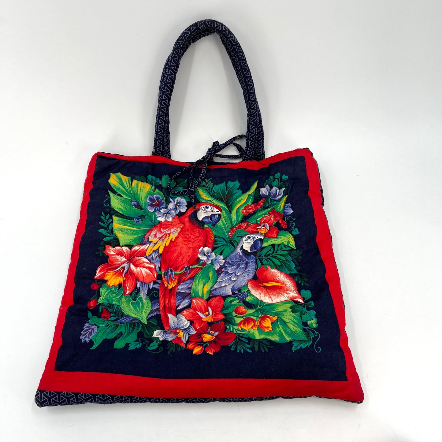 Tropical Parrots Quilted Tote