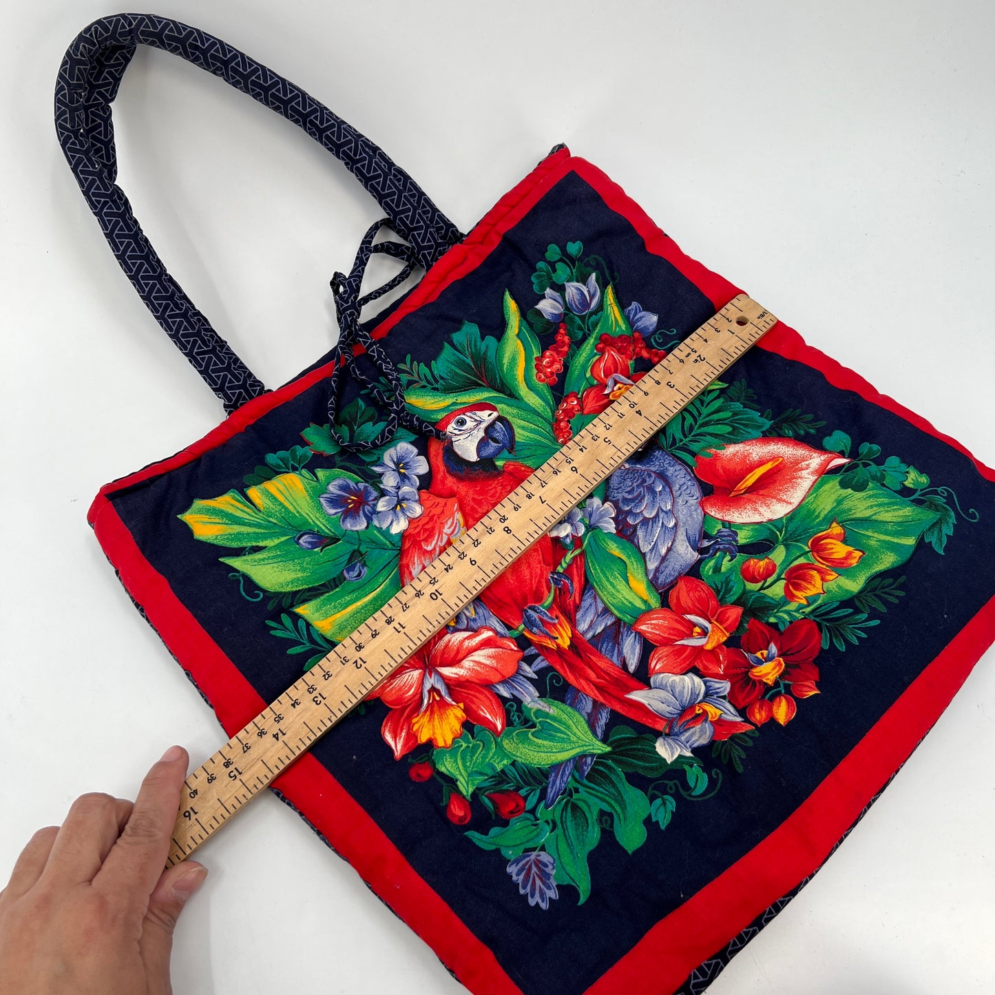 Tropical Parrots Quilted Tote