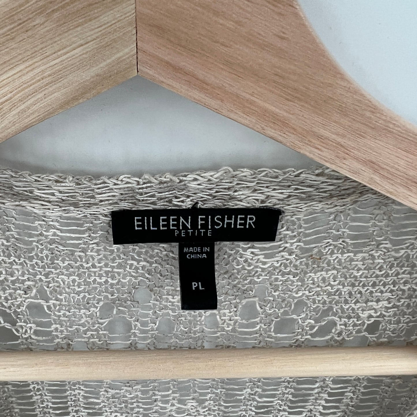 Eileen Fisher Loose Knit Linen Blend Asymmetrical Sweater PL