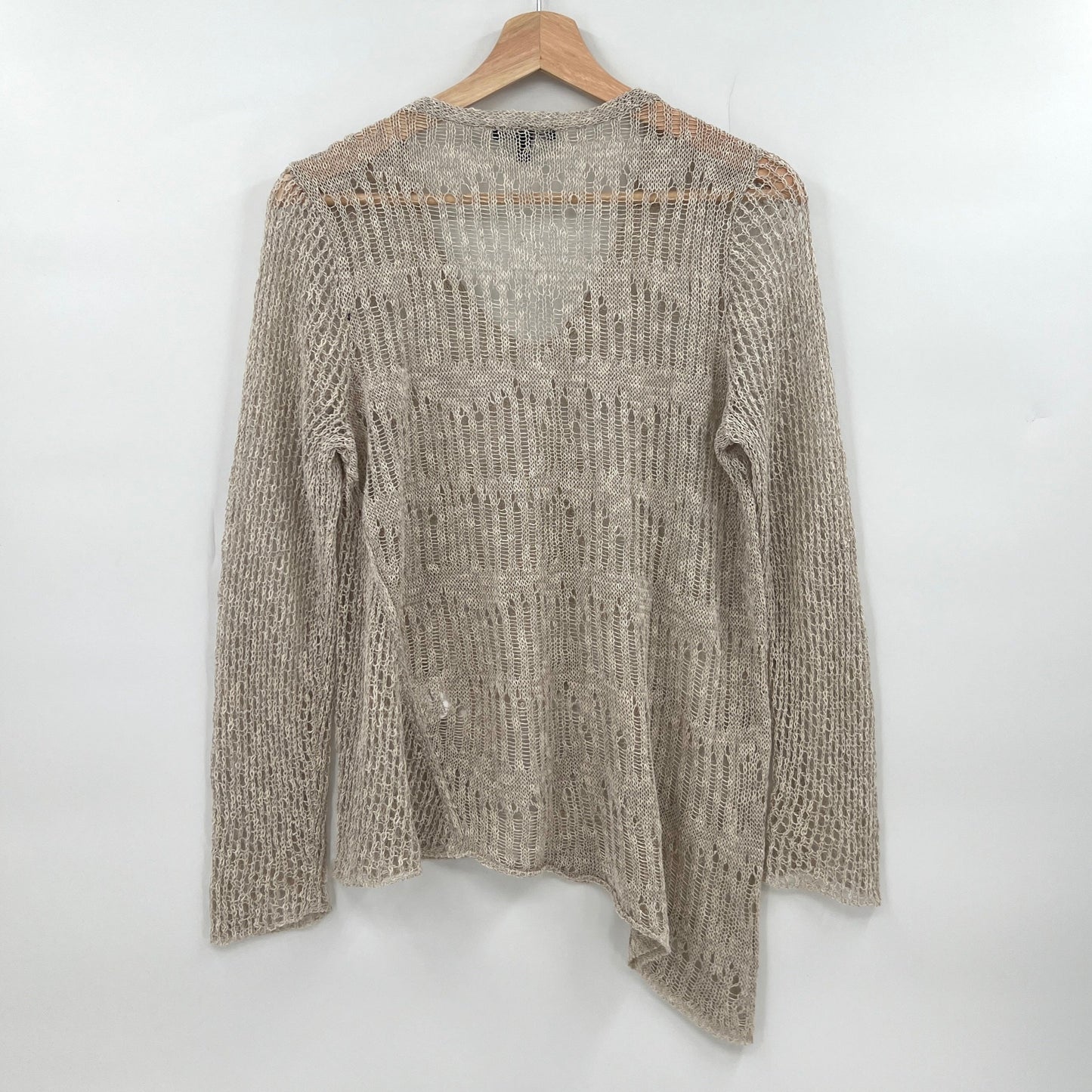 Eileen Fisher Loose Knit Linen Blend Asymmetrical Sweater PL