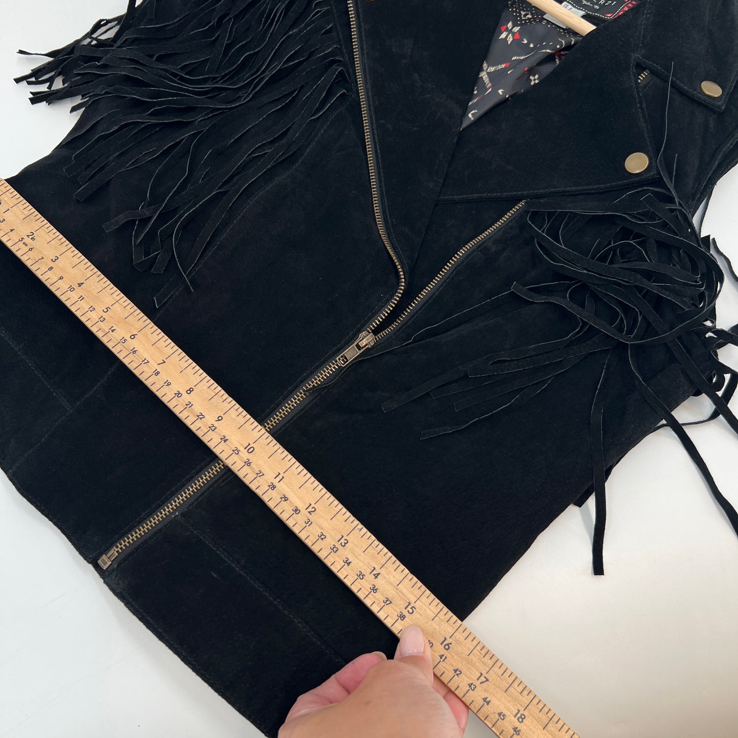 Forever21 Pig Skin Suede Leather Fringe Vest