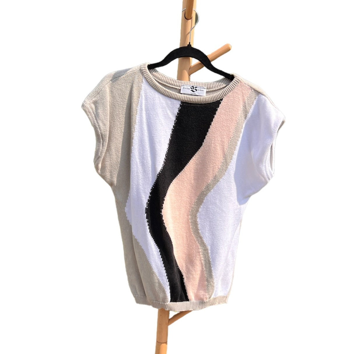 Vintage The Bay Knit Cotton Short Sleeves Top S