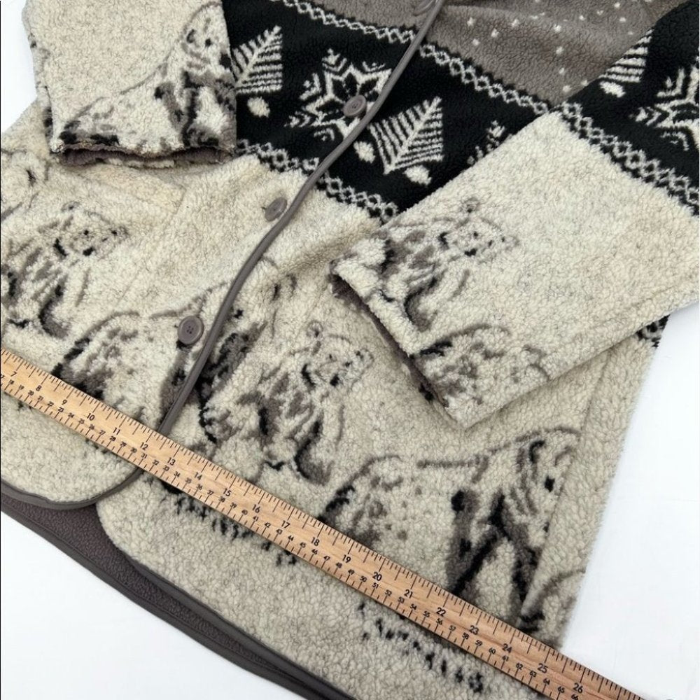 SOLD - Hooded Bears Fleece Coat S/M