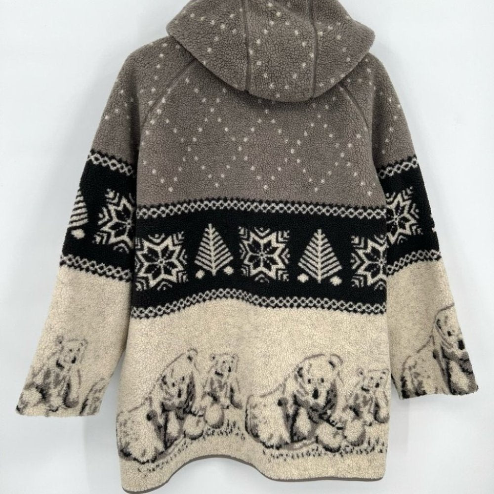 SOLD - Hooded Bears Fleece Coat S/M