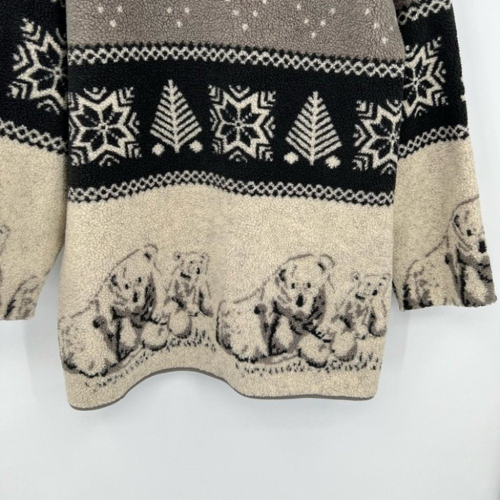 SOLD - Hooded Bears Fleece Coat S/M