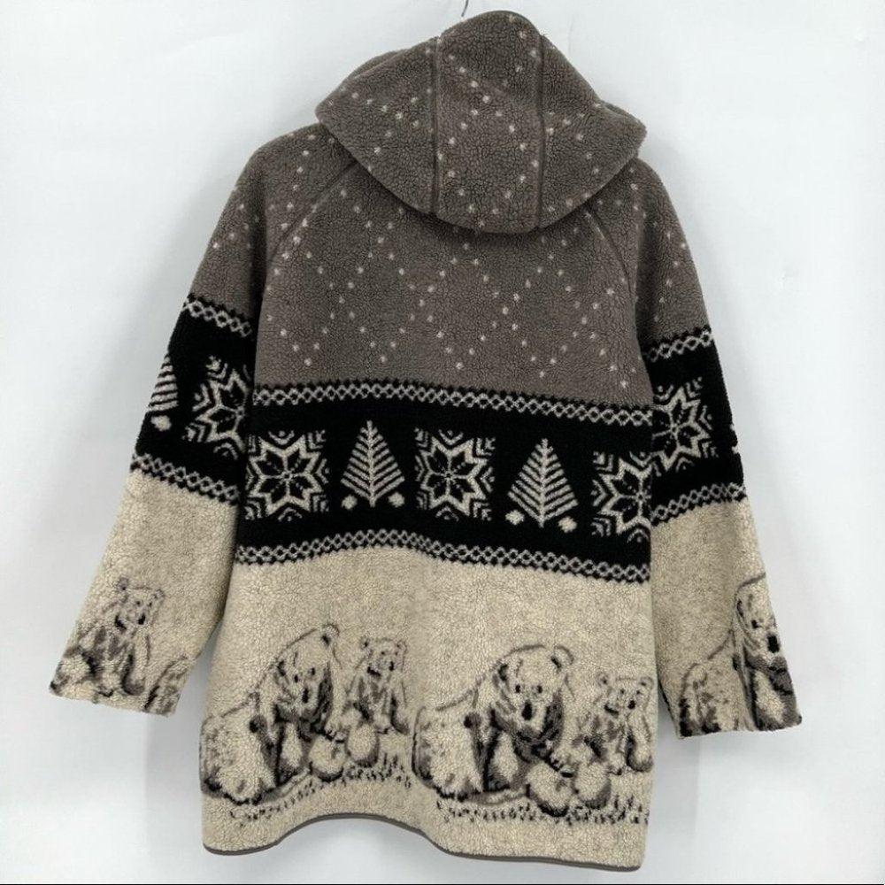 SOLD - Hooded Bears Fleece Coat S/M