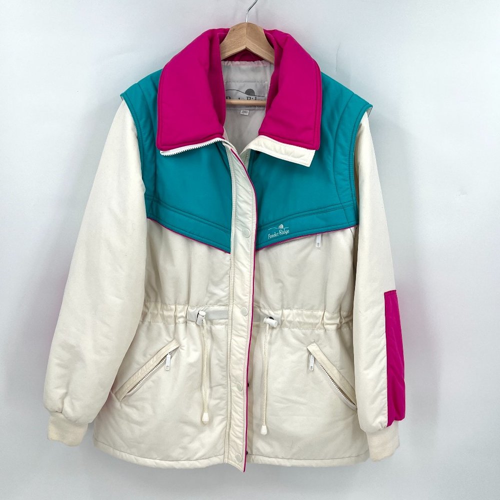 SOLD. Vintage Powder Ridge Color Block Jacket L