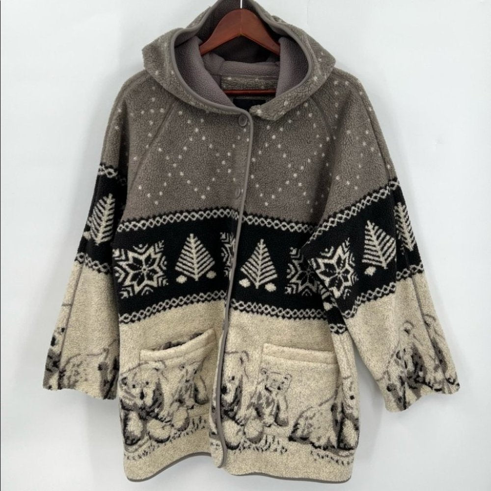 SOLD - Hooded Bears Fleece Coat S/M
