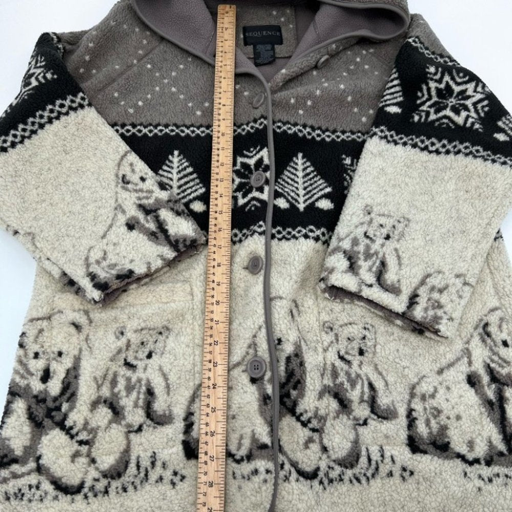 SOLD - Hooded Bears Fleece Coat S/M