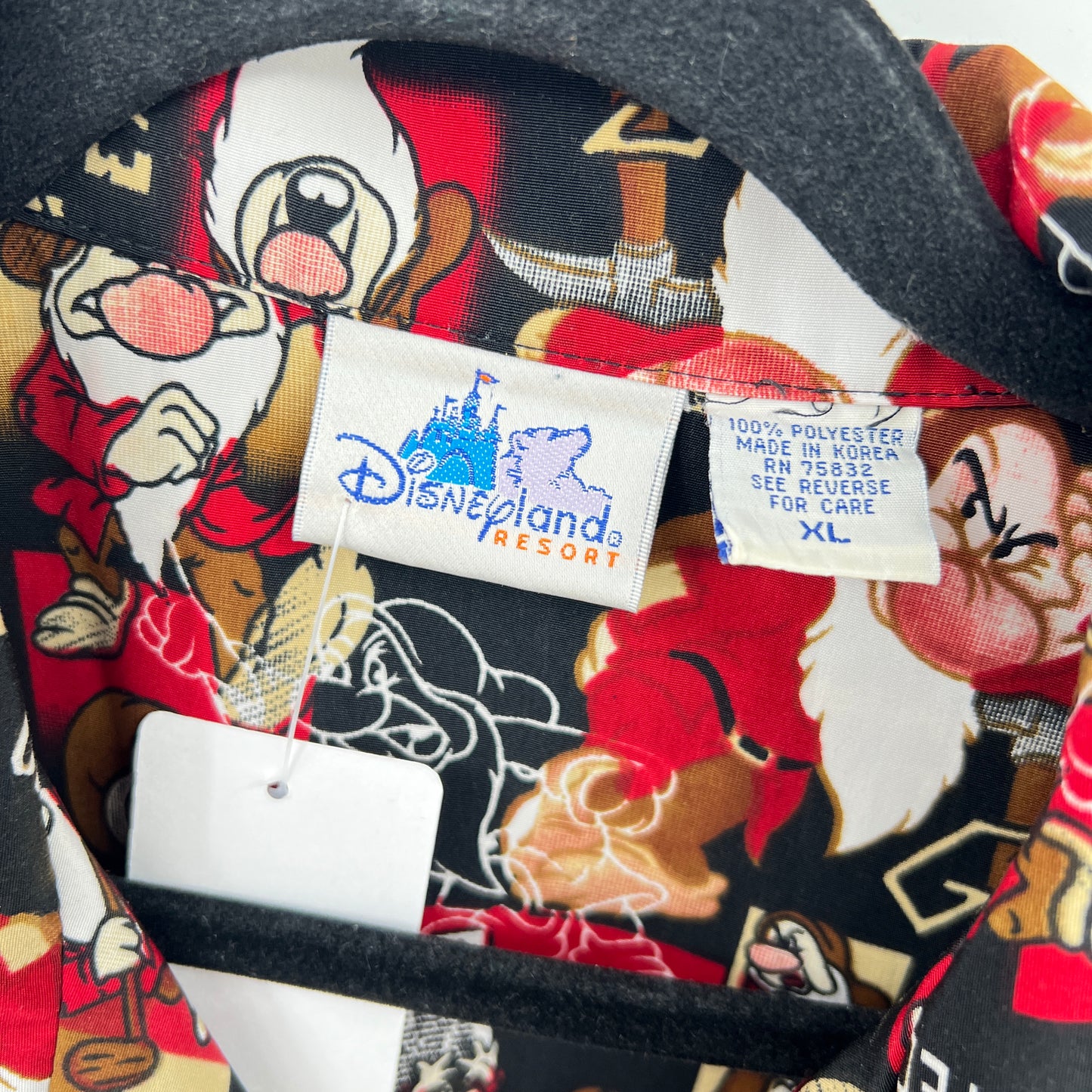 Vintage Disneyland Grumpy Print All Over Hawaiian Button Down Shirt XL