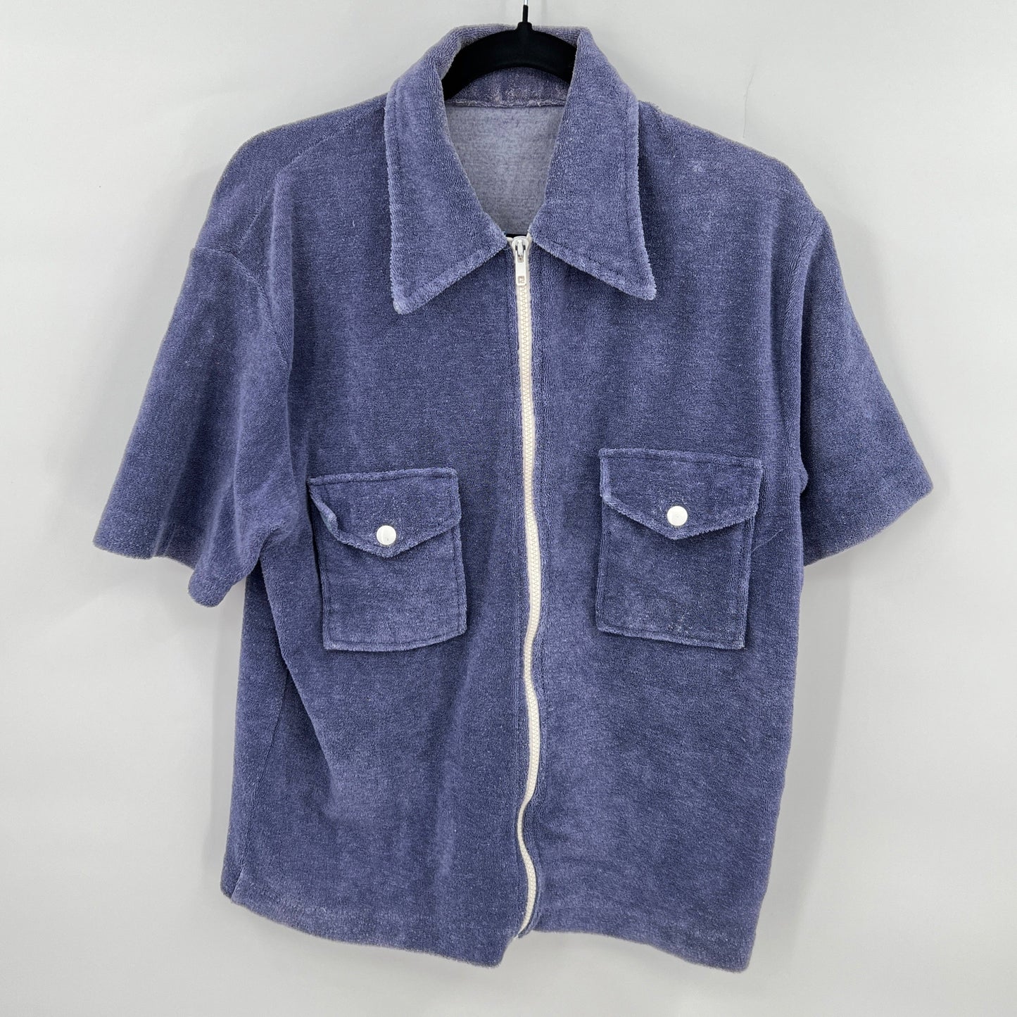 Vintage Terrycloth Full Zip Shirt L