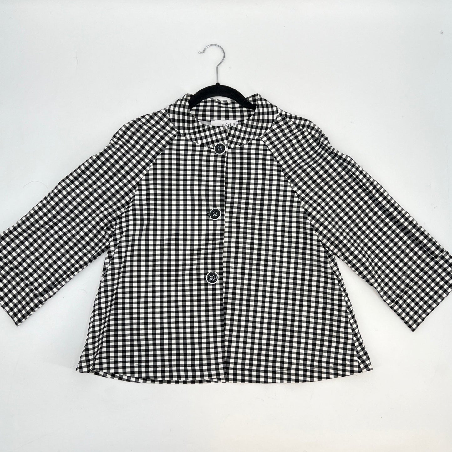Joseph Ribkoff Gingham 3/4 Sleeve Light Jacket
