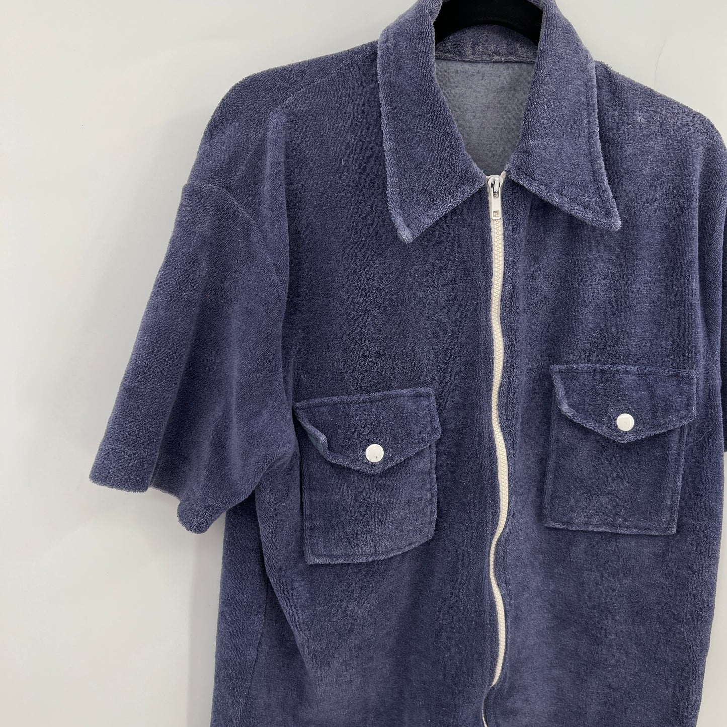 Vintage Terrycloth Full Zip Shirt L
