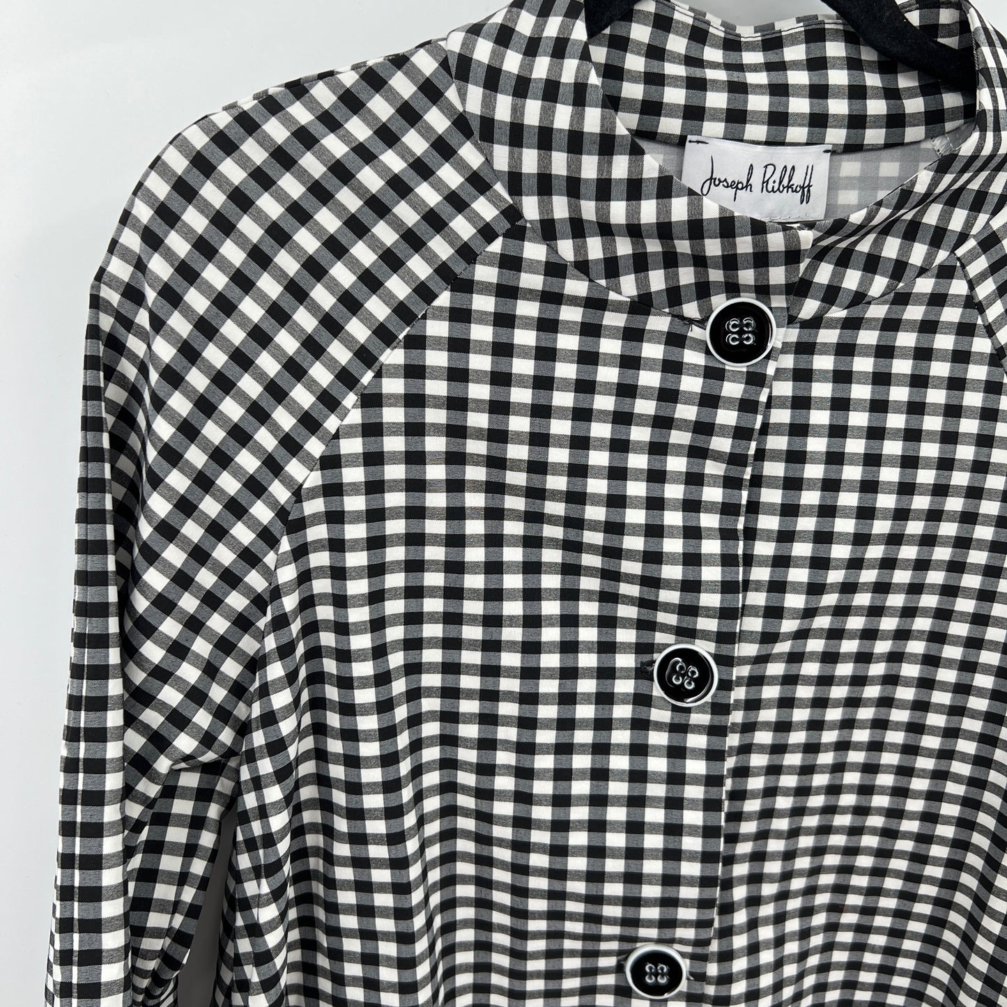 Joseph Ribkoff Gingham 3/4 Sleeve Light Jacket
