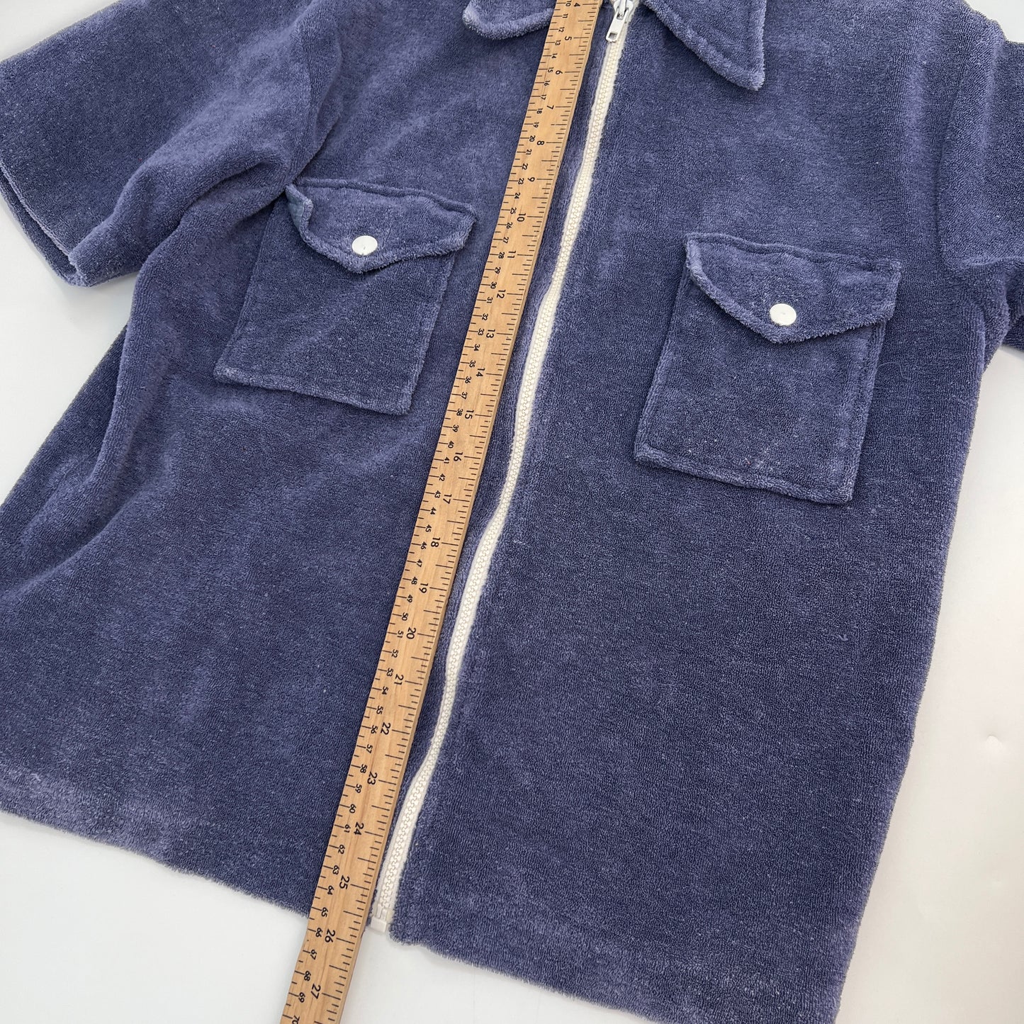 Vintage Terrycloth Full Zip Shirt L