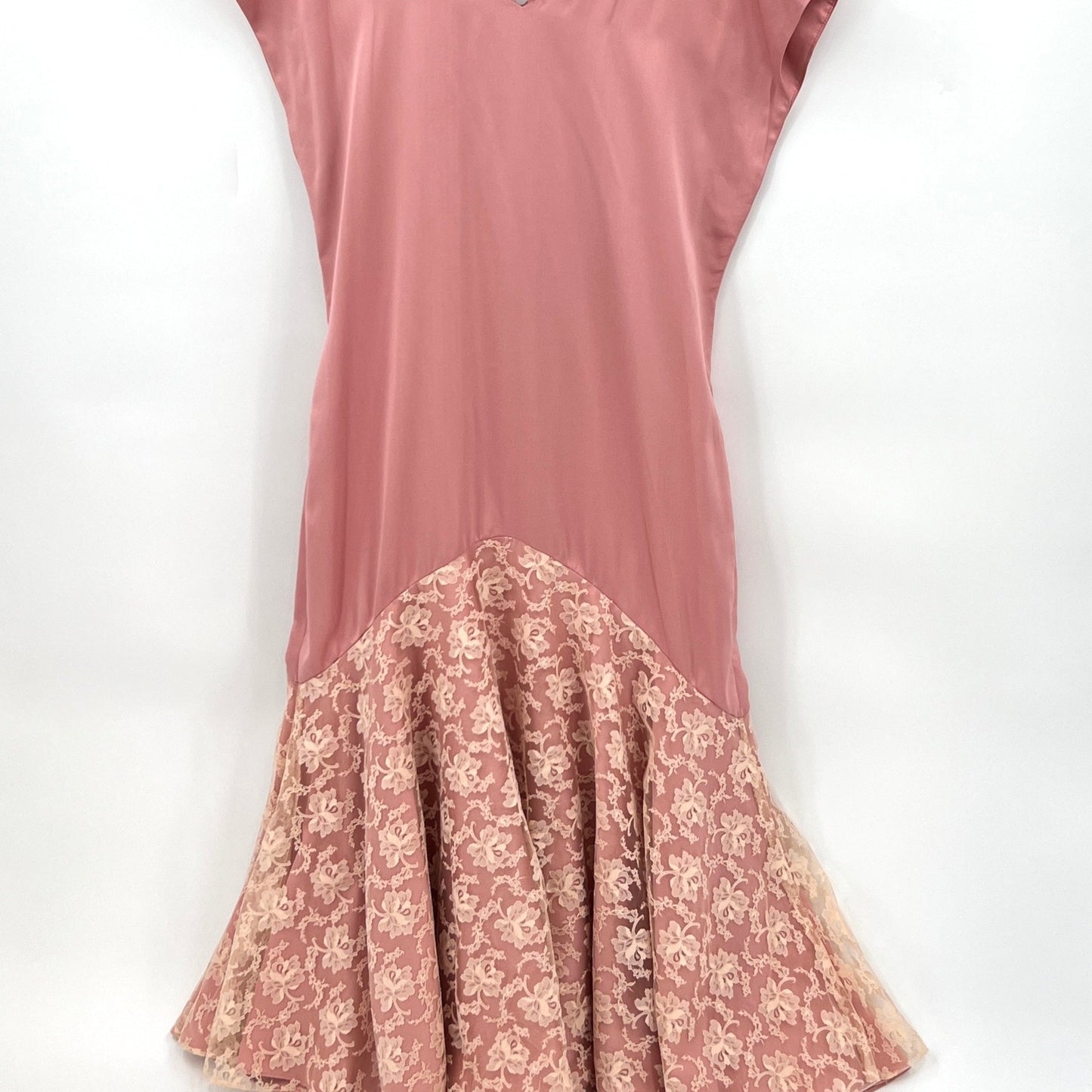 Vintage Satin Laced Mermaid Dress XL