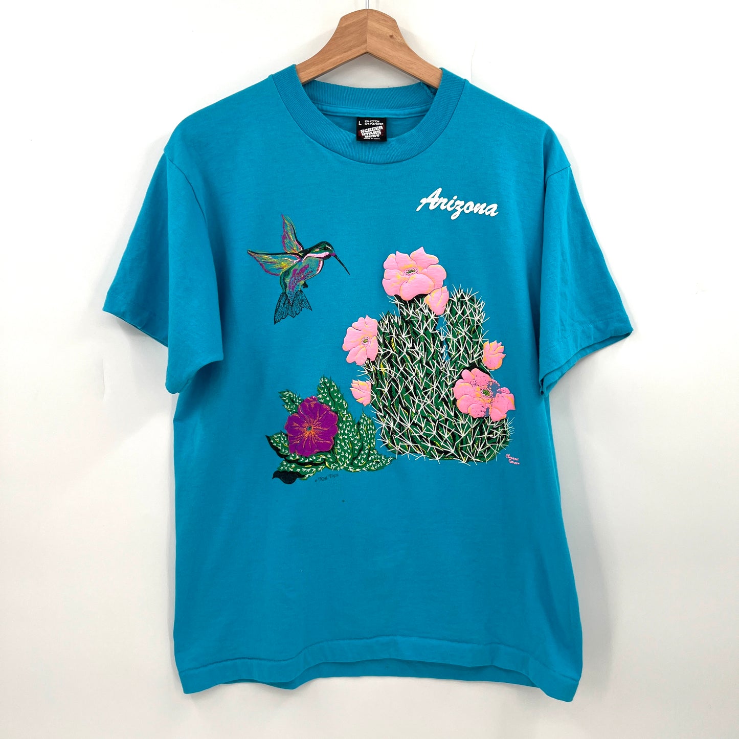 Vintage Arizona Hummingbird Puff Print Tee-Shirt L