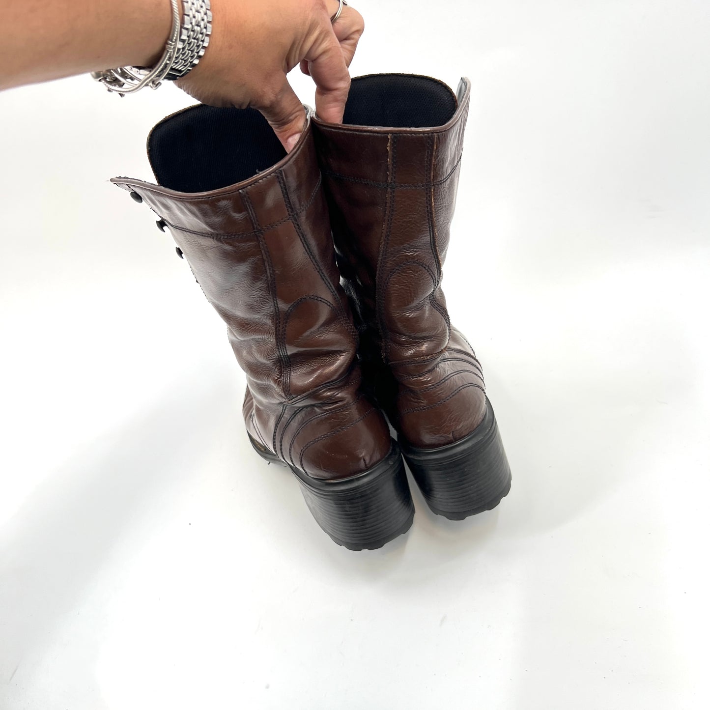 Vintage Aldo Lace Up Rounded Toe Boots