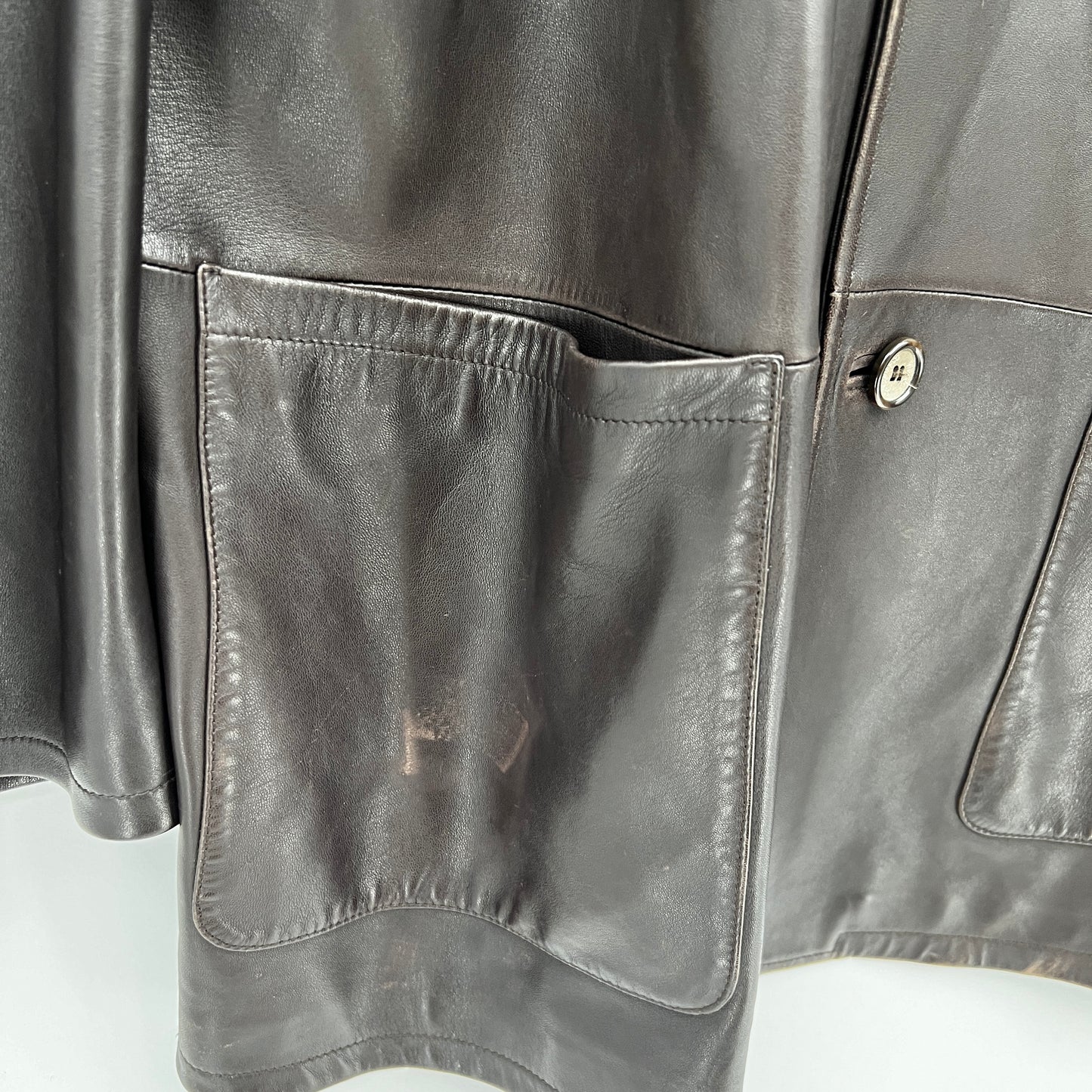 Ermenegildo Zegna Leather Coat Blazer XXL 56