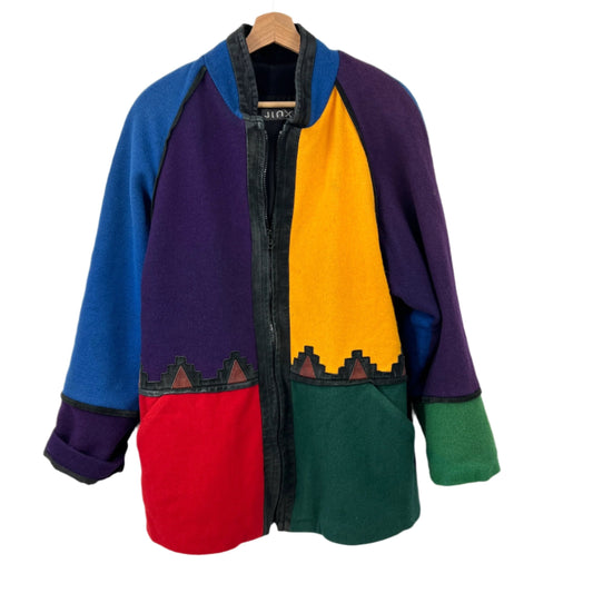 Vintage Jinx Color Block Wool Jacket