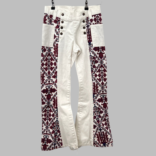 GWG Flare Distressed Graphic Print Pants