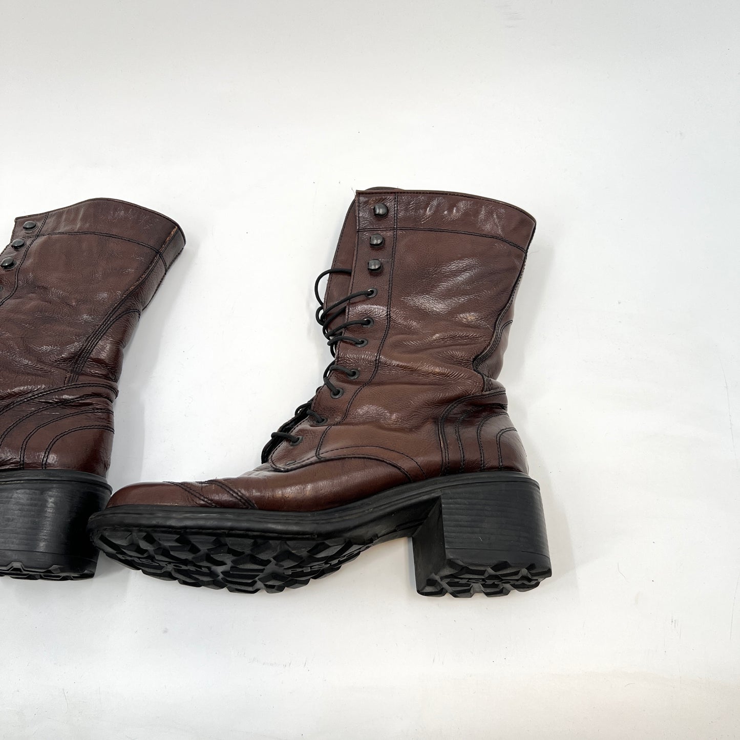 Vintage Aldo Lace Up Rounded Toe Boots