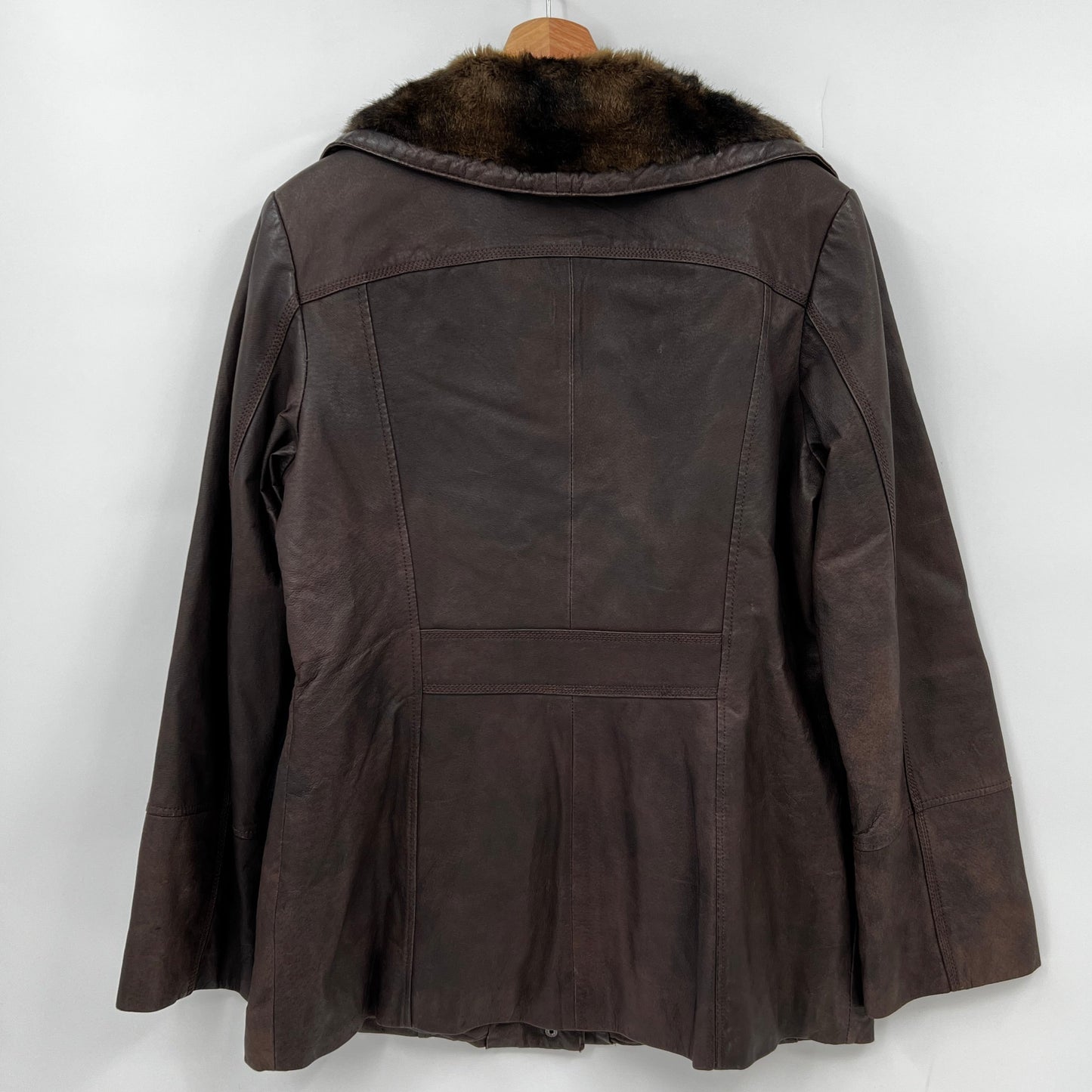 Danier Faux Fur Collar Leather Jacket