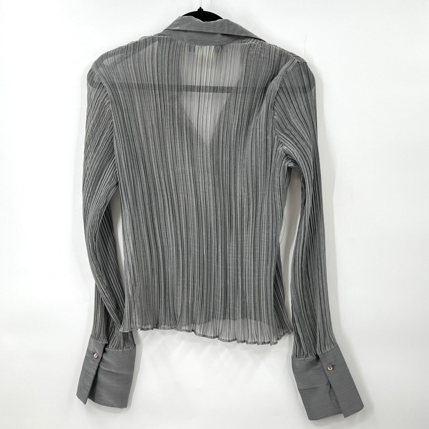 Vintage Garage Sheer Pleated Textured Blouse