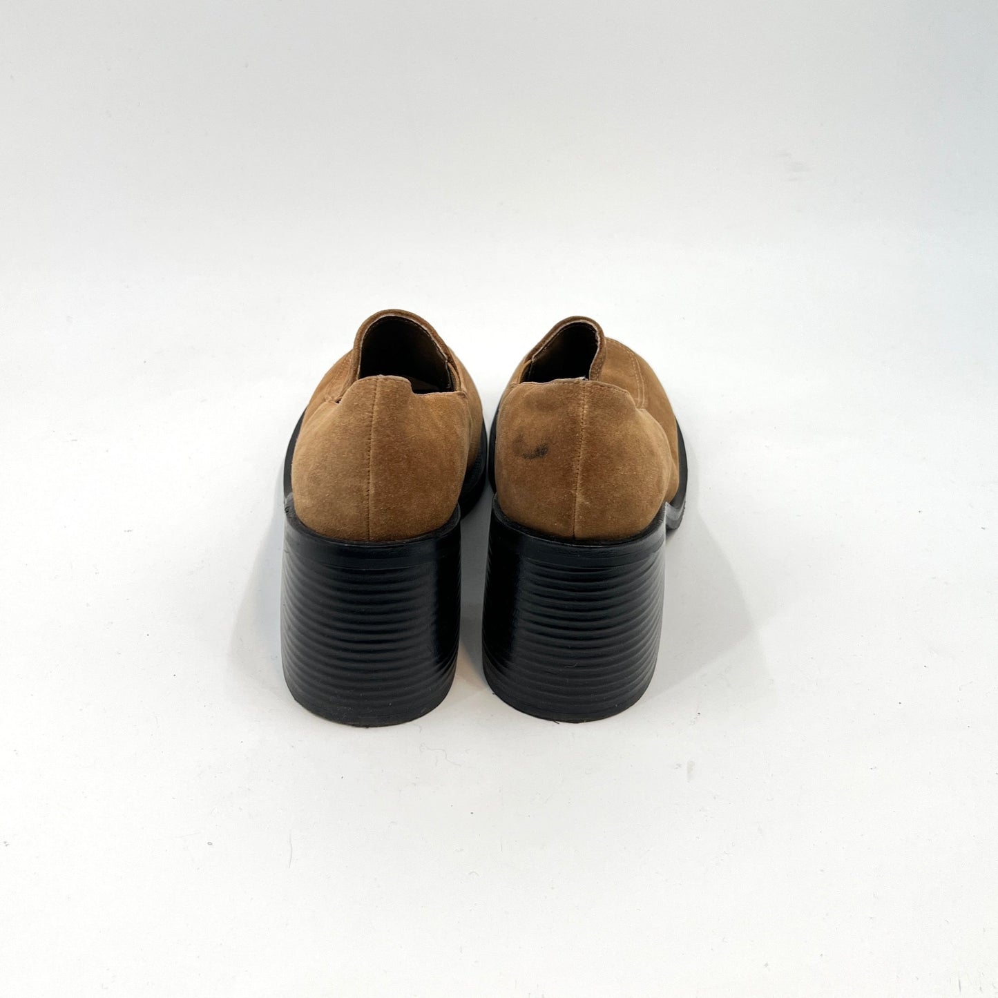 Retro Tansit Sude Round Blocky Heel Shoes