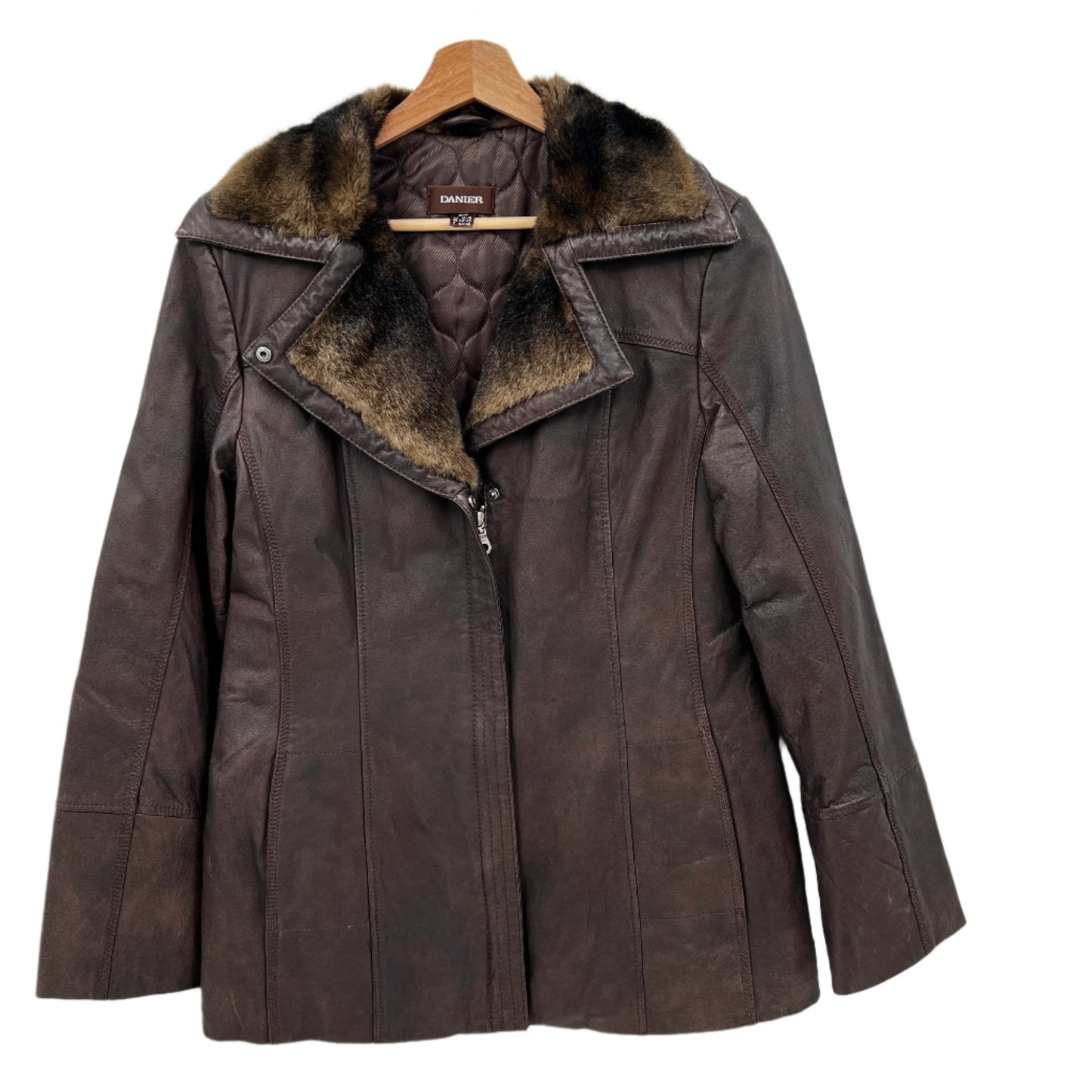 Danier Faux Fur Collar Leather Jacket