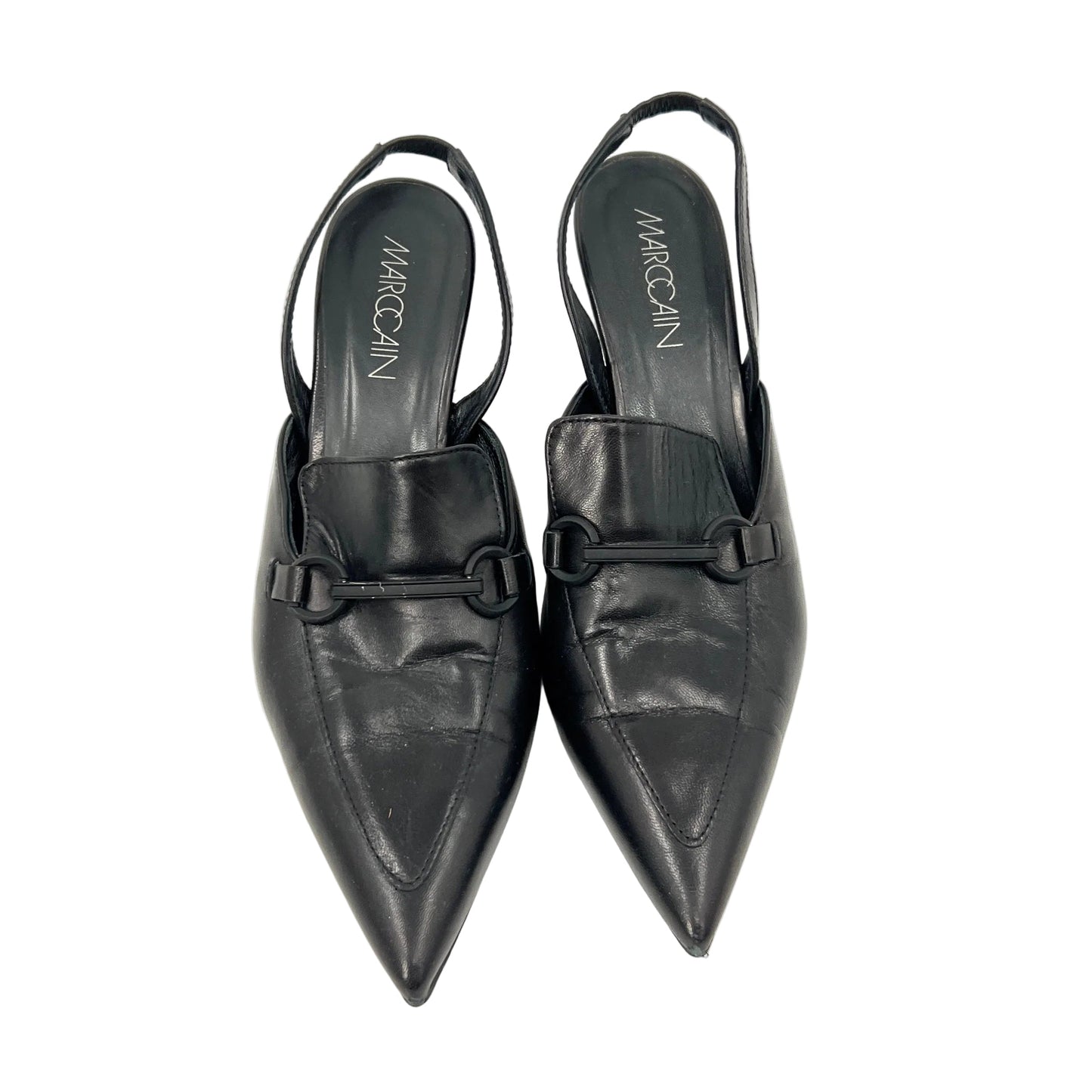Marc Cain Leather Pointy Toe Kitten Heels Slingback Shoes