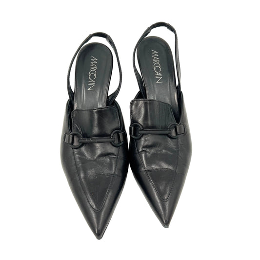 Marc Cain Leather Pointy Toe Kitten Heels Slingback Shoes