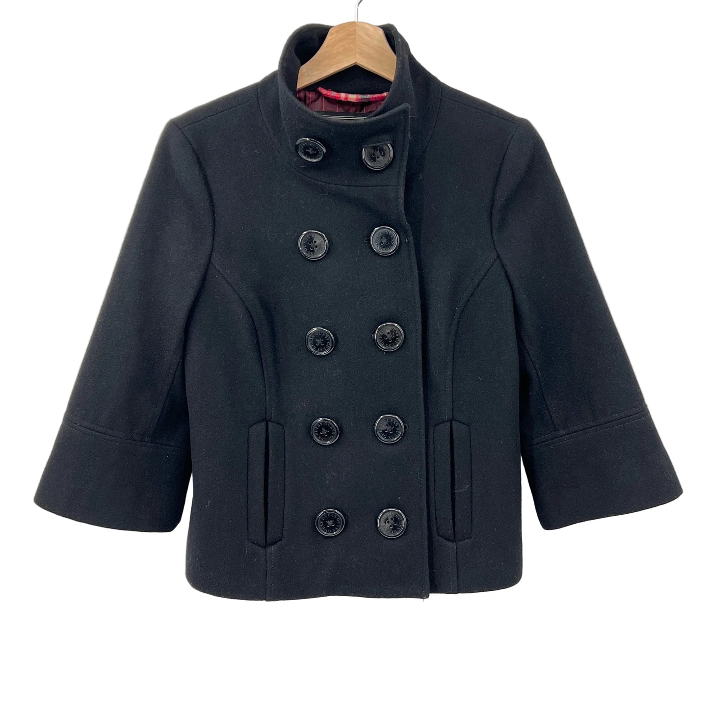 Y2K Guess 3/4 Sleeves Crop Double Breasted  Coat