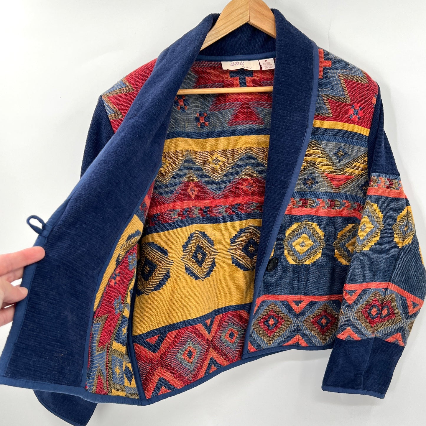 Anu by Natural Cotton Tapestry Cropped Blazer