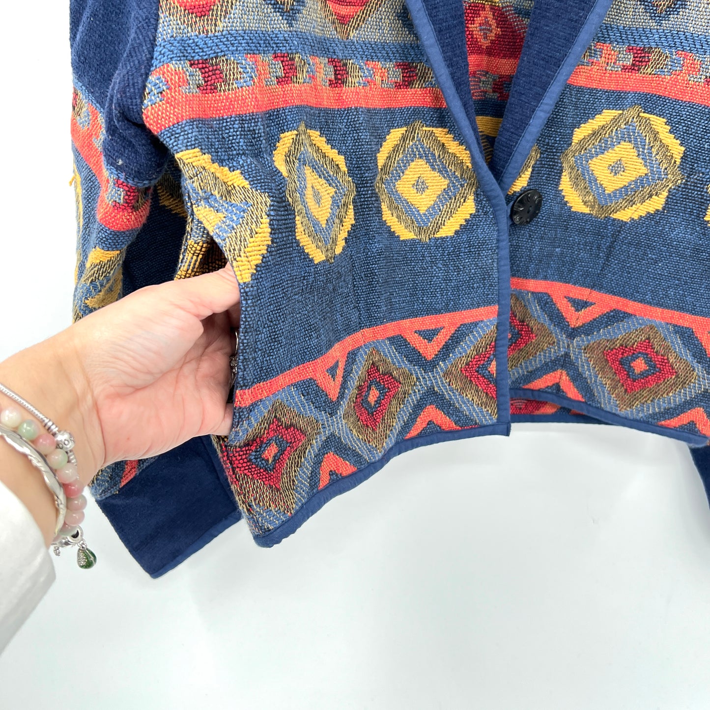 Anu by Natural Cotton Tapestry Cropped Blazer