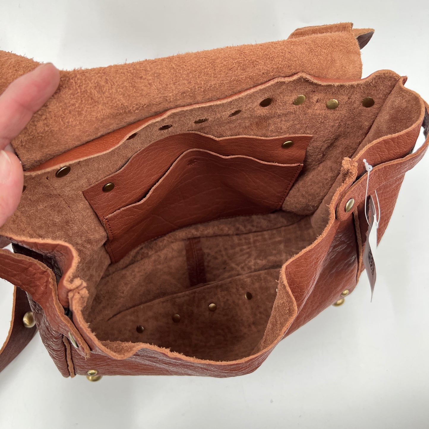 Lucky Brand Leather Studded Messenger Bag