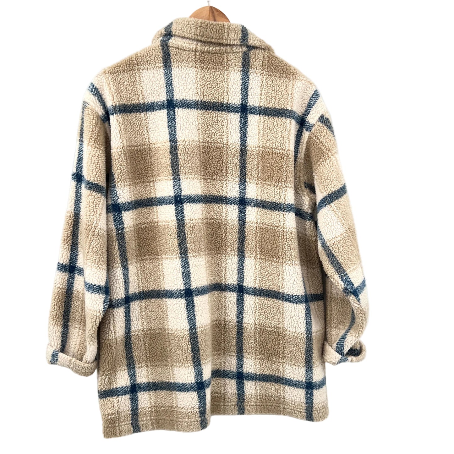 Vintage Alia Teddy Fleece Plaid Shirt Jacket