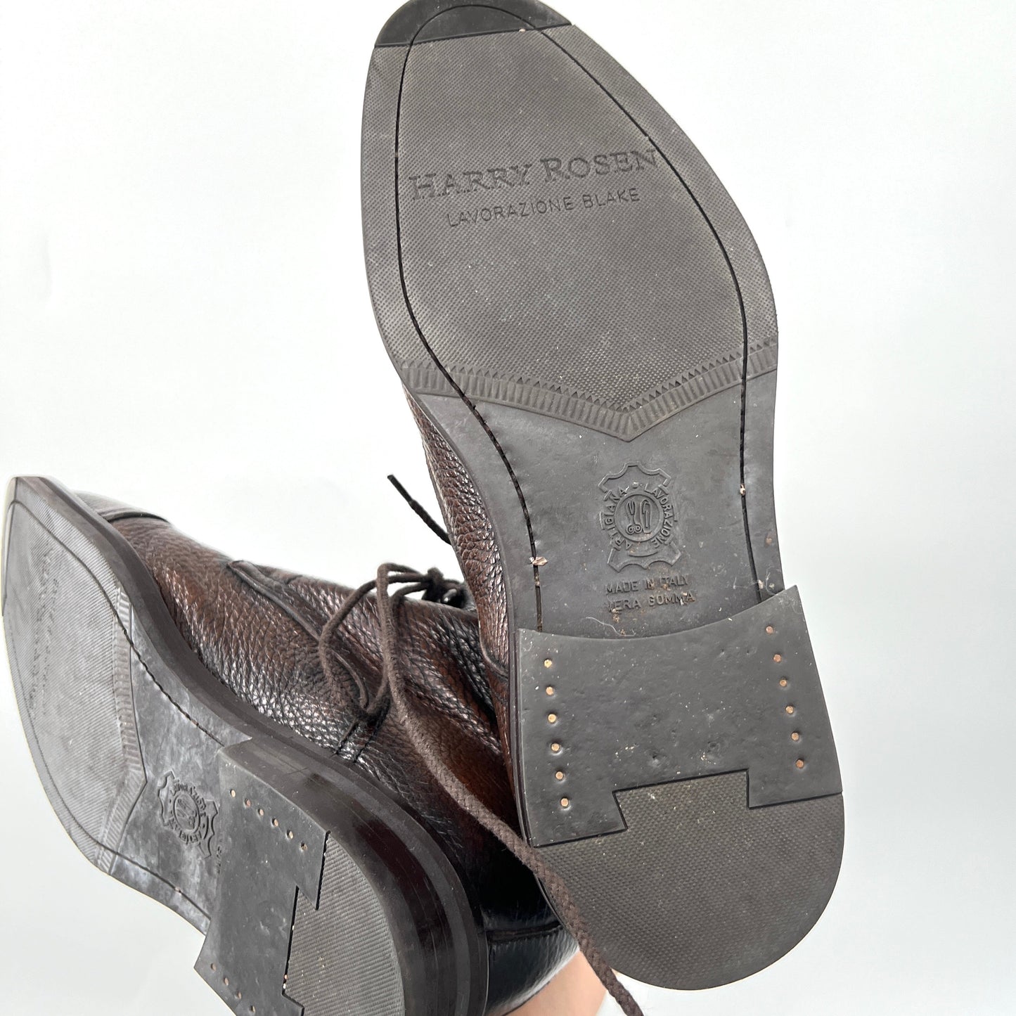 Harry Rosen Lavarazione Blake Leather Laceup Boots