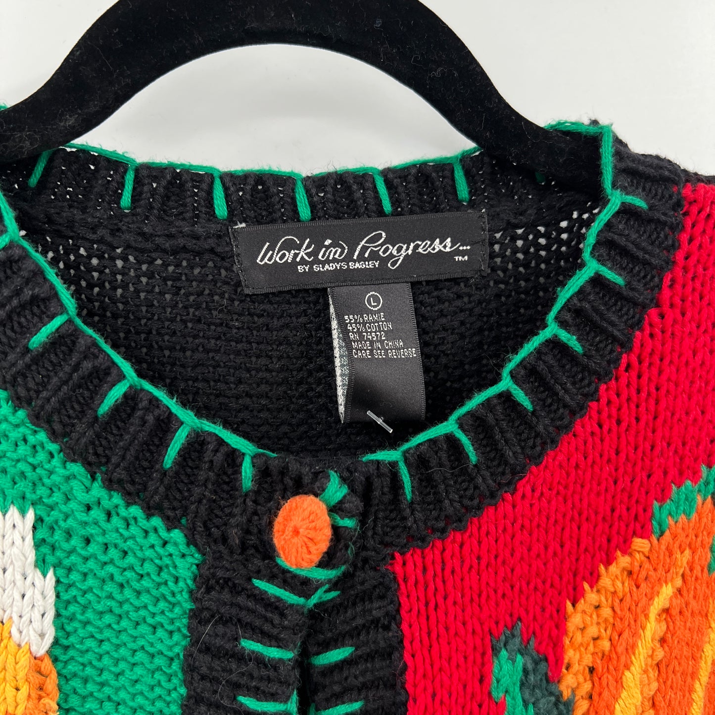 Vintage Work in progress Halloween Cardigan