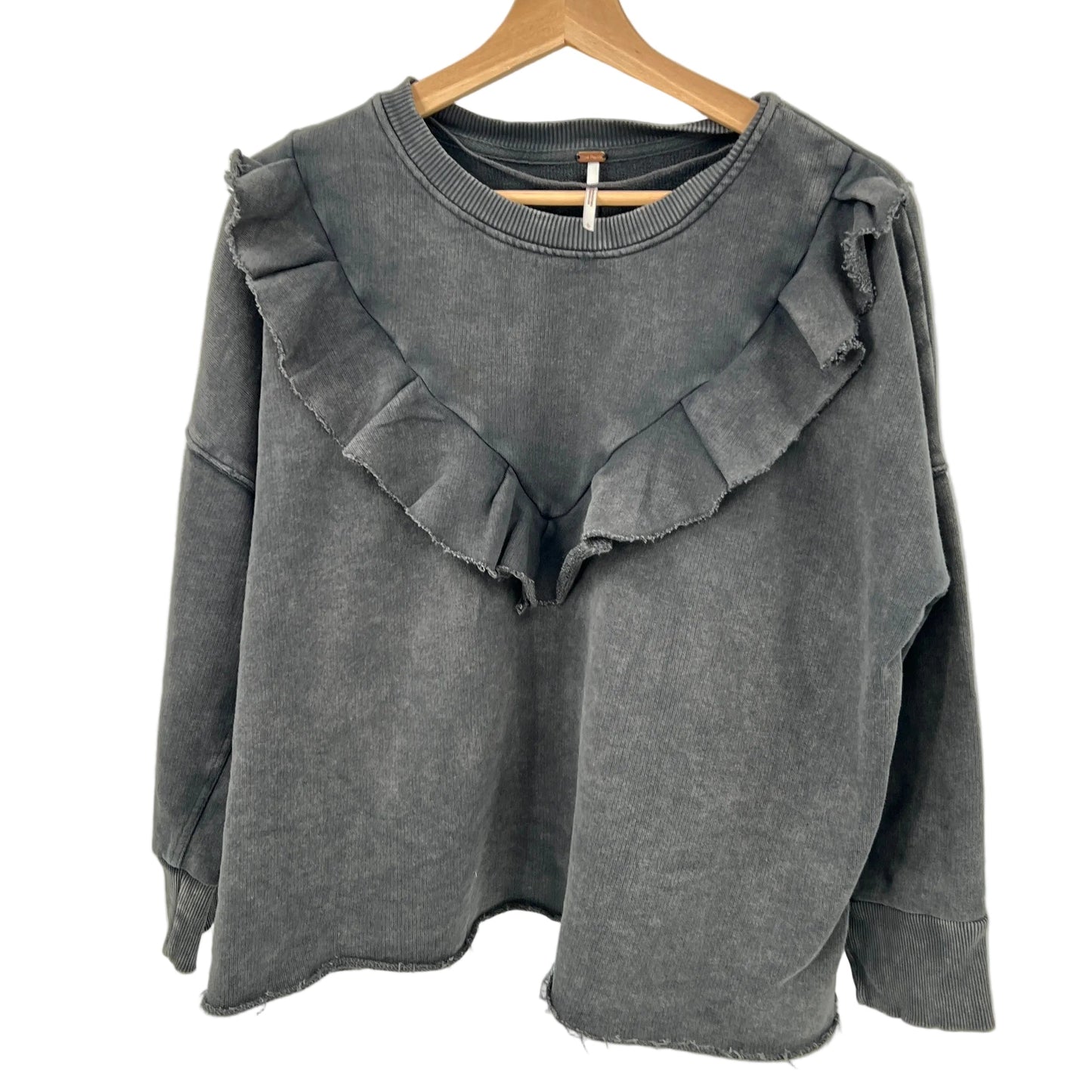Free People Ruffled Crewneck