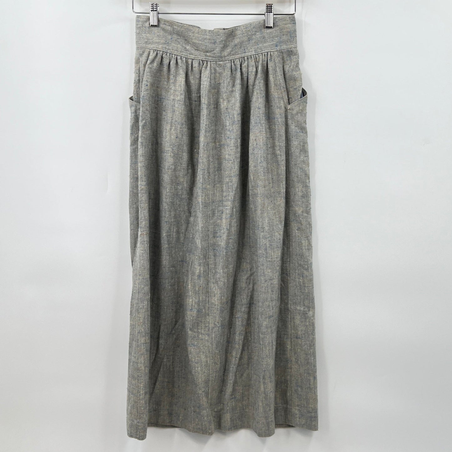 Vintage Button Front Midi Skirt