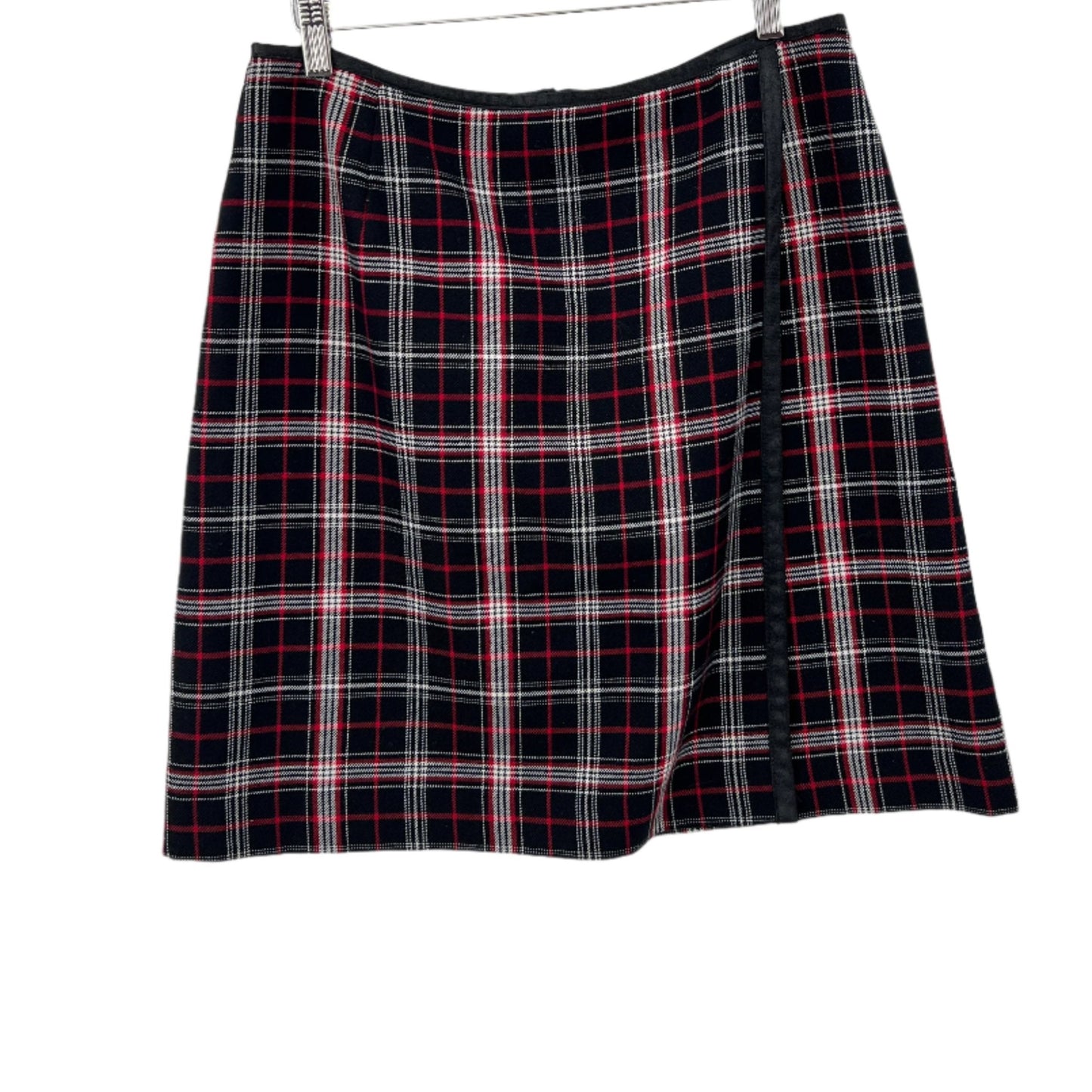 Plaid Faux Wrap Mini Skirt