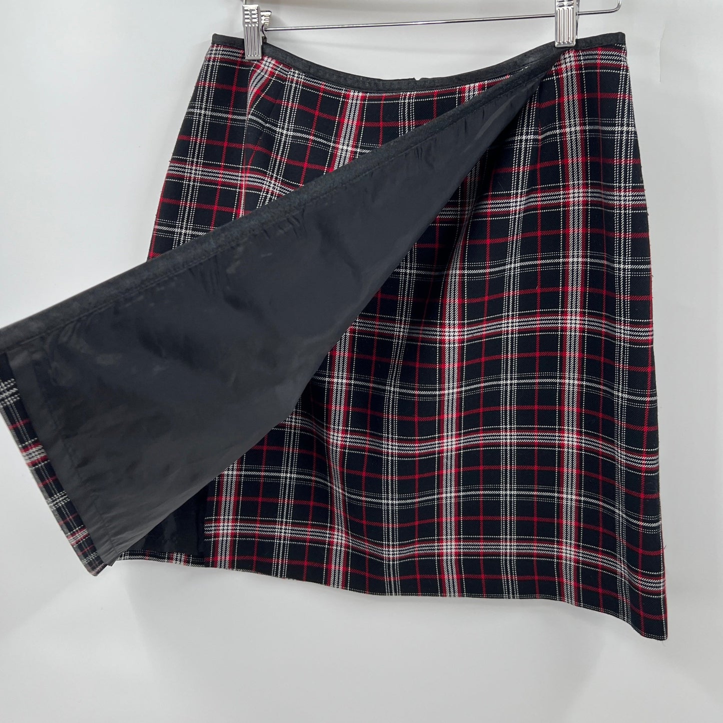 Plaid Faux Wrap Mini Skirt