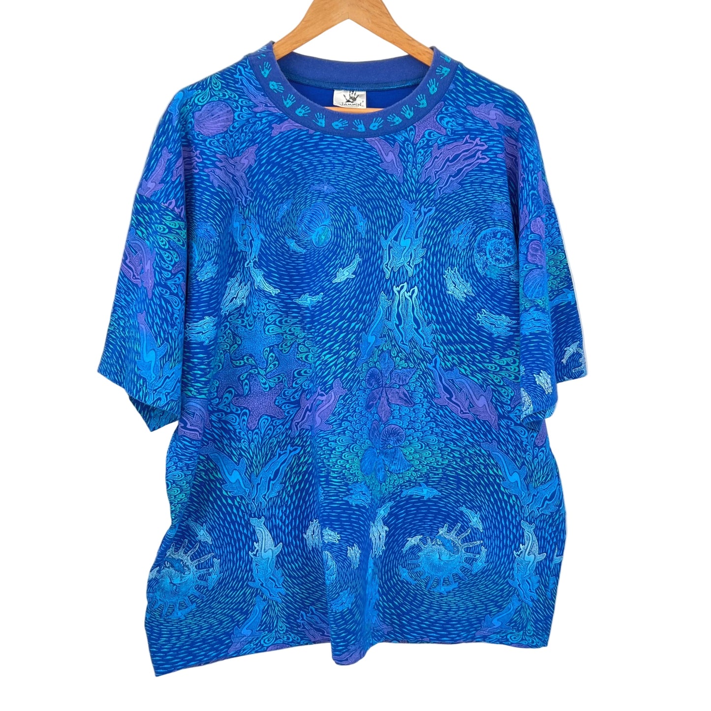 Vintage Jammin Handprint Ocean Life Theme  T-shirt