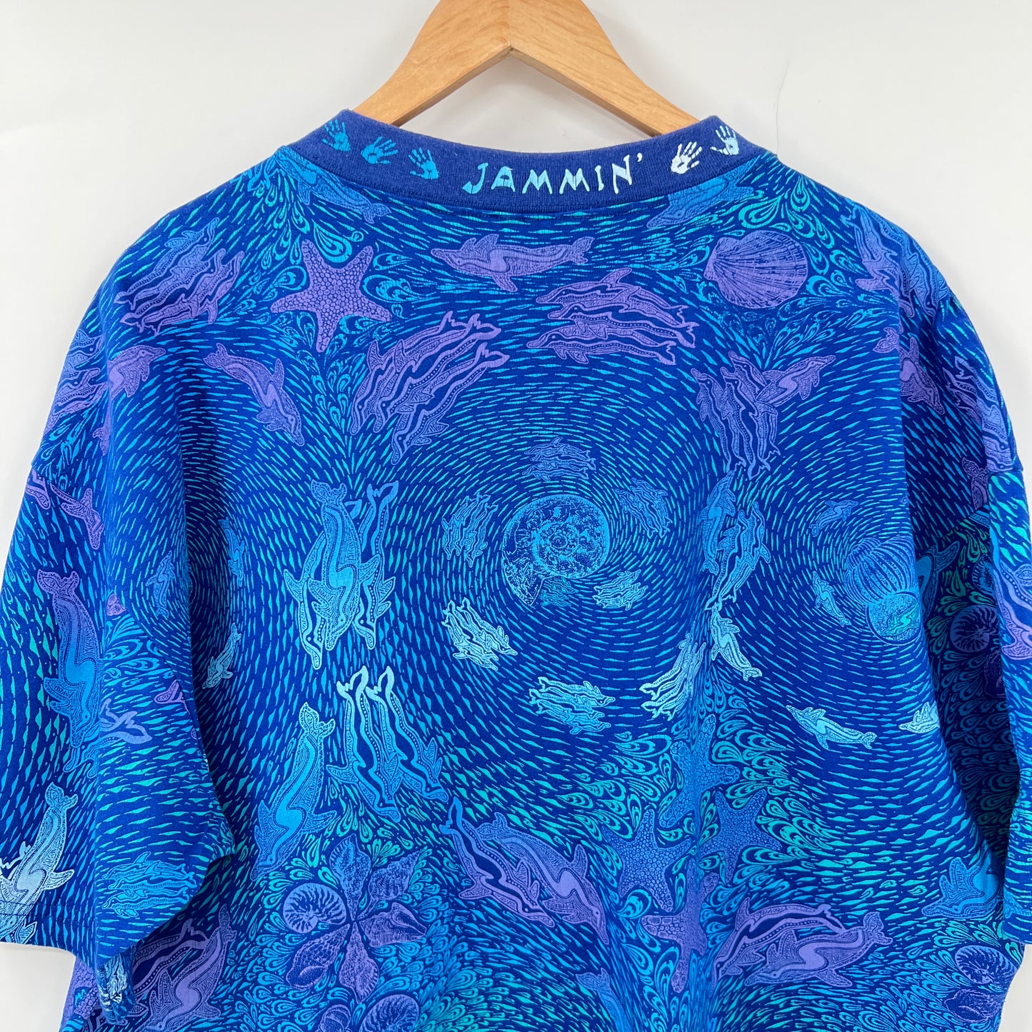 Vintage Jammin Handprint Ocean Life Theme  T-shirt