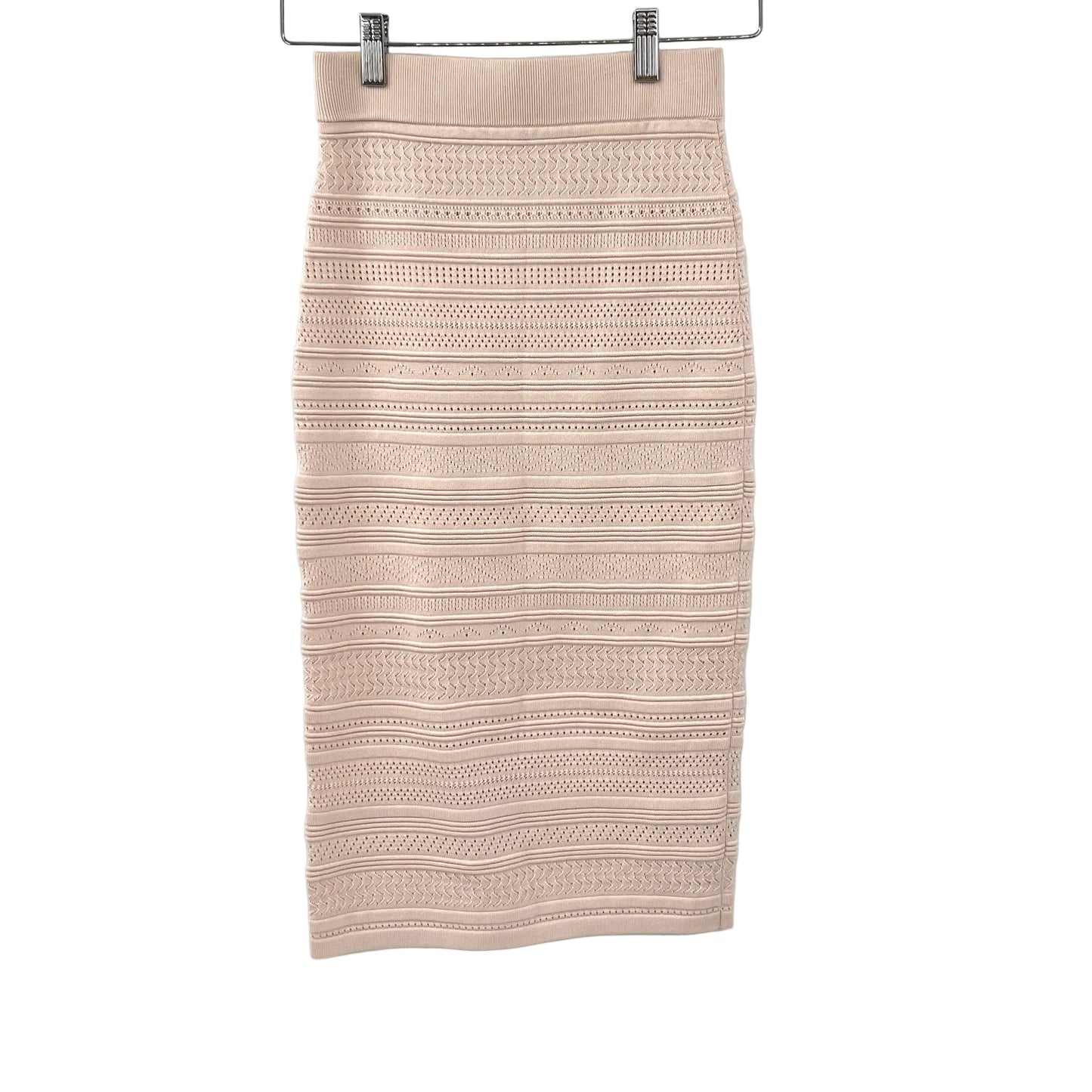 Babaton Knitted Beige Pencil Skirt